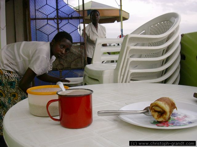 having breakfast in Kimani, east of Amboseli National Park