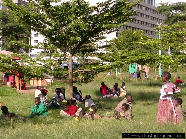 glue sniffing children in Uhuru Park